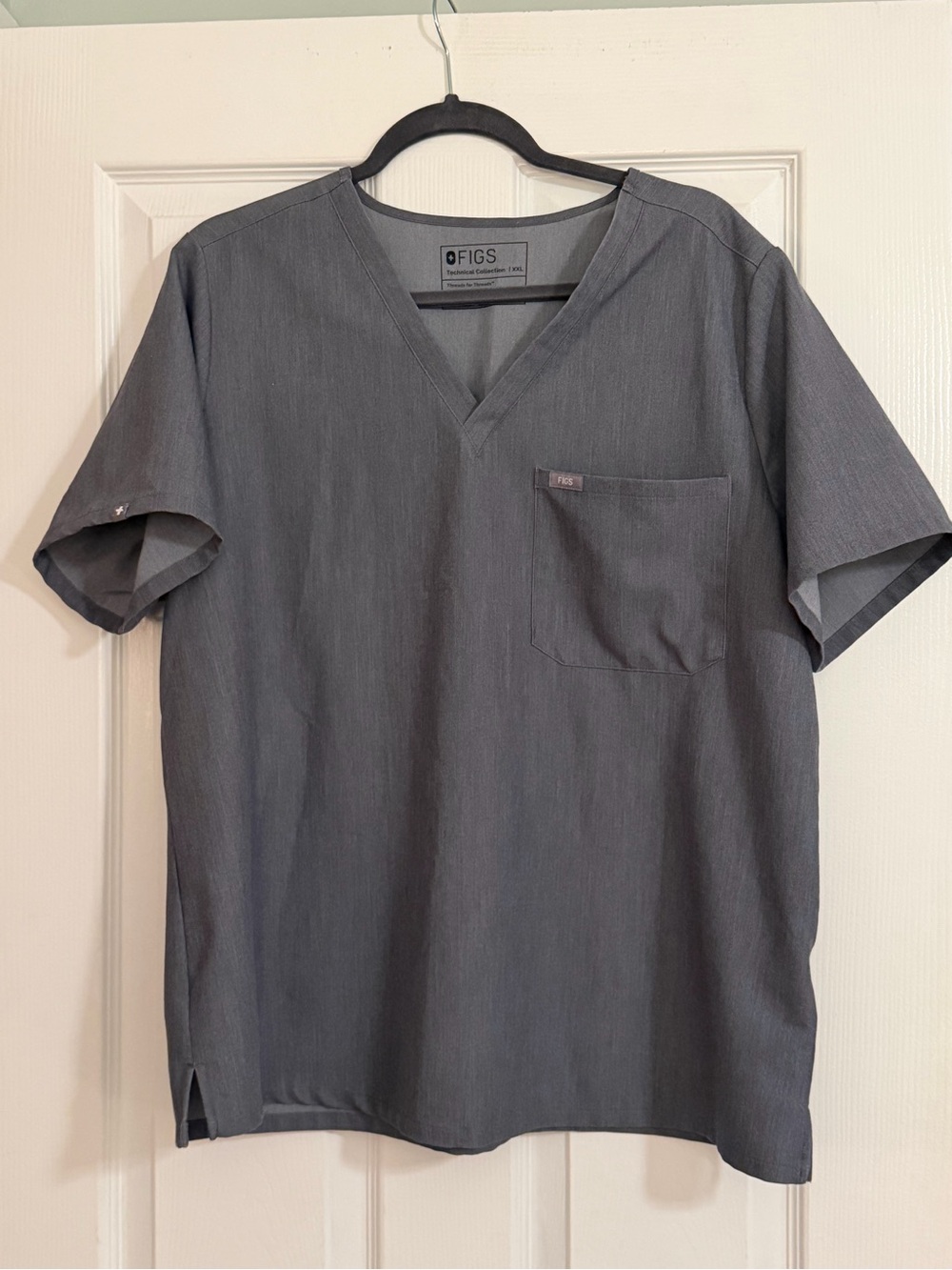 FIGS Women’s Catarina Gray Scrub Top in Graphite Gray